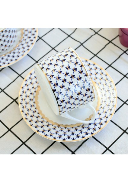 Bir Stil 200ML, Ince Kemik Çini Kahve Fincanı ve Tabağı, Rus Tasarım Espresso Fincanları, Porselen Yeniden Kullanılabilir Fincan, Çay Töreni Tazas Cafe (Yurt Dışından)