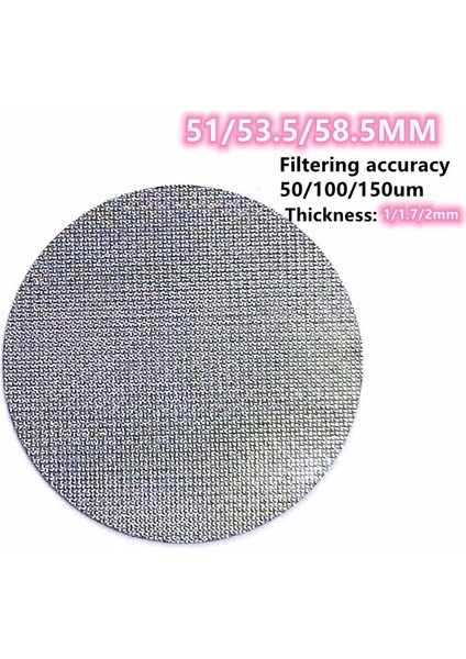 53,5x2 mm Stili 100UM .5 Iletişim Duş Ekranı Puck Ekran Filtresi Mesh Expresso Portafilter Kahve Makinesi Için Evrensel Olarak Kullanılır (Yurt Dışından) modelleri