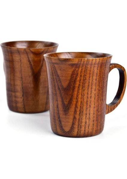 Ahşap Ahşap Bardak 400ML Doğal Ahşap Tahıl Klasik El Işi Fincan Kahve Süt Suyu Yaratıcı Çay Bardağı Kupa Japon Tarzı (Yurt Dışından)