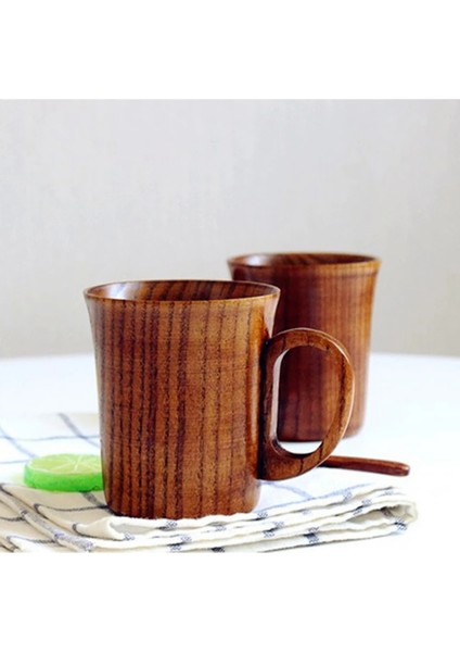 Ahşap Ahşap Bardak 400ML Doğal Ahşap Tahıl Klasik El Işi Fincan Kahve Süt Suyu Yaratıcı Çay Bardağı Kupa Japon Tarzı (Yurt Dışından) fırsatları