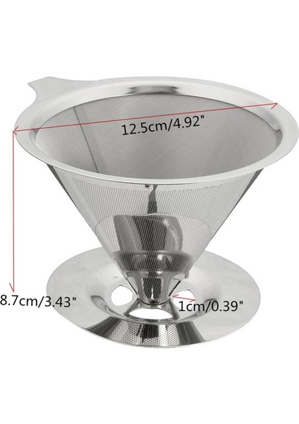 Bir Stil Yeniden Kullanılabilir Kahve Filtresi Tutucu Paslanmaz Çelik Damla Kahve Filtreleri Huni Metal Örgü Kahve Çay Filtre Sepeti Araçları (Yurt Dışından)