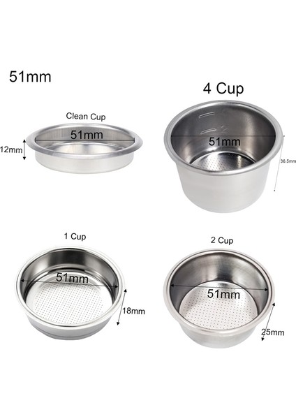 58MM Şerit Yüzük Stili 304 Paslanmaz Çelik Kahve Filtre Sepeti Tek 1 Fincan Çift 2 Fincan mm Portafiltre (Yurt Dışından)