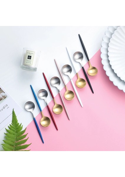 Beyaz Gümüş Tarzı 1 Adet Kahve Kaşık Paslanmaz Çelik Çay Dondurma Kaşığı Siyah Altın Renkli Kepçe Otel Parti Restoran Için Yemek Takımı (Yurt Dışından) fiyatları