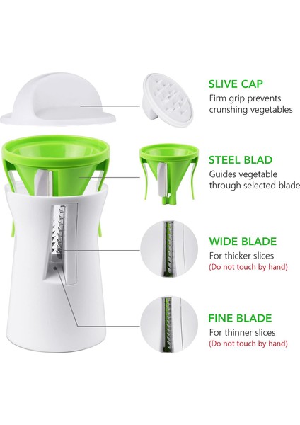 Bir Stil Mutfak Ağır Spiralizer Sebze Dilimleyici Sebze Spiral Dilimleyici Kesici Zuasta Erişte Spagetti Makinesi (Yurt Dışından)