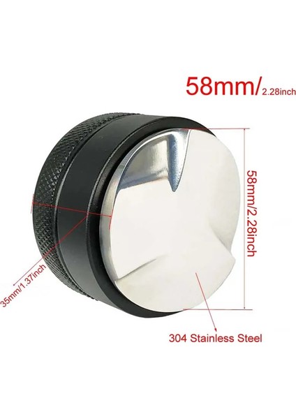 3 Açılı Dış Müdahale 58MM Stili Düz Tamperler Baz Basın Barista Espresso Kahve Tamper, Silikon Mat Dozaj Halkası ile Toz Bardak (Yurt Dışından)