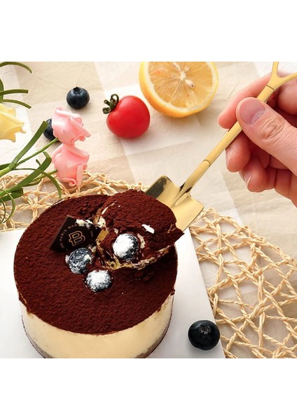 No.6 Tarzı 1 Adet Paslanmaz Çelik Kürek Kahve Kaşığı Set Kepçe Kürek Yaratıcı Çay Kaşığı Dondurma Tatlı Kaşığı Doğum Günü Hediyesi Sofra (Yurt Dışından)