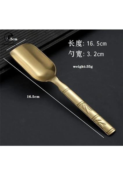 BAMBU-35G Tarzı Pirinç Bakır Yemek Takımı Seti Kaşık Çay Kaşığı Tatlı Kahve Dondurma Kaşığı Mutfak Aksesuarları Bar Araçları Yeni Bambu Yaratıcı (Yurt Dışından)