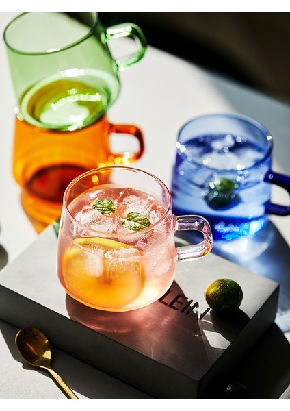 Amber Saucer 350ML Stili 200-400ML Kahve Kupa Seti ve Tabağı Yaratıcı Renkli Isıya Dayanıklı Çay Fincanı Içmek Için Kahve, Latte, Espresso Içme Kupaları (Yurt Dışından)