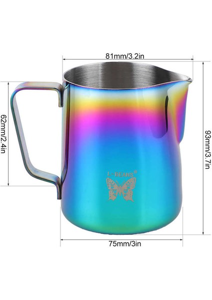 Mavi Stil 600ML Paslanmaz Çelik Süt Köpürtme Sürahi Kahve Fincanı Latte Sanat Süt Köpürtücü Sürahi Süt Köpürtücü Kahve Sanatı Ofis Için Yapma Aracı (Yurt Dışından)