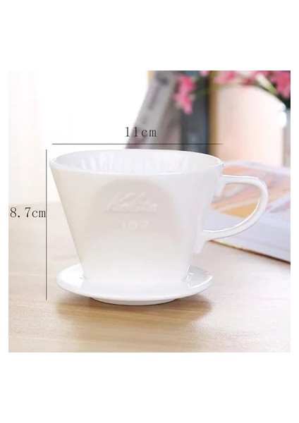 White Large Style Seramik Kahve Filtreli Fincan Tutucu Espresso Kahve Üzerine Dökün Damlatıcı Kahve Sepetleri Süzücü Yeniden Kullanılabilir Bardaklar Kahve Aksesuarları (Yurt Dışından)