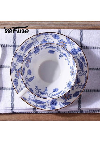F Stili Yefine Seladon Porselen Kahve Fincan ve Tabakları Küçük Çay Fincanları Seramik (Yurt Dışından)