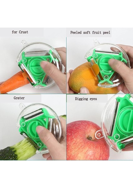 Yeşil Stil Yenı Sihirli Üçlü Soyucu Set Dilimleyici Paslanmaz Çelik Soyucu Parçalayıcı Soyma Bıçağı Zesters Rende Aracı Mutfak Aletleri Aksesuarları (Yurt Dışından) modelleri