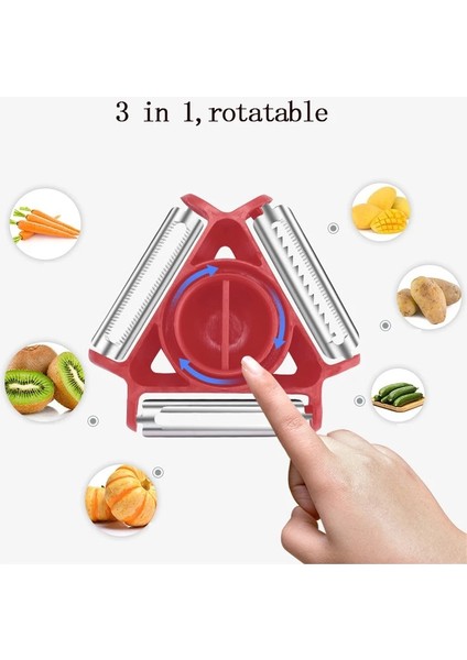 Yeşil Stil Yenı Sihirli Üçlü Soyucu Set Dilimleyici Paslanmaz Çelik Soyucu Parçalayıcı Soyma Bıçağı Zesters Rende Aracı Mutfak Aletleri Aksesuarları (Yurt Dışından) fırsatları