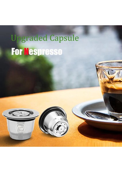 1 Bardak 1köpürtücü Tarzı Nespresso Kahve Filtreleri Için Yükseltilmiş Paslanmaz Çelik Kahve Kapsül Bölmeleri Espresso Için Sabotaj Yeniden Kullanılabilir Doldurulabilir Sepetler (Yurt Dışından)