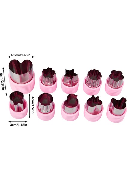 Pembe-12 Adet Tarzı Et Taşınabilir Pişirme Araçları Yıldız Kalp Şekli Sebze Kesici Plastik Saplı Paslanmaz Çelik Meyve Kesme Kalıp Mutfak Aletleri (Yurt Dışından) indirimleri