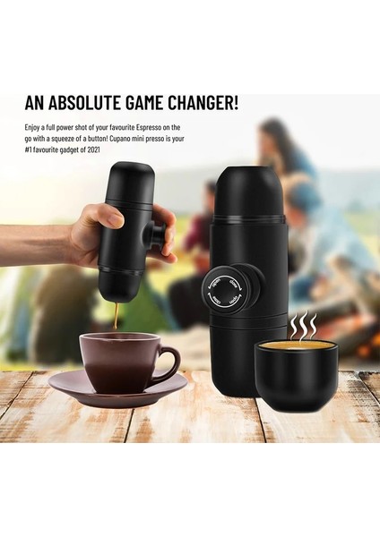 1 Adet Siyah Stil Mini Kahve Makinesi Taşınabilir Kahve Makinesi Basınçlı Espresso Manuel El Espresso Kahve Makinesi Seyahat Kamp Yürüyüş Ev Için (Yurt Dışından)