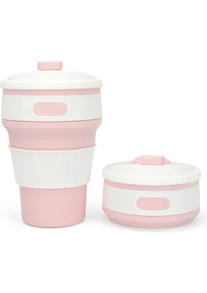 Pembe Tarzı Kahve Kupaları Seyahat Katlanabilir Silikon Bardak Katlanır Su Bardakları Bpa Ücretsız Gıda Sınıfı Içme Gereçleri Kupa Çay Kahve Fincanları (Yurt Dışından)