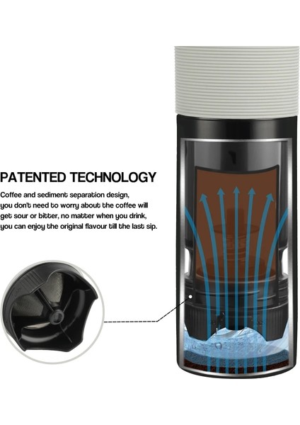 Gümüş Tarzı Icafilas Al Taşınabilir French Press Kahve Makinesi Yalıtımlı Seyahat Kupa Premium Grup Daha Iyi Olacak (Yurt Dışından) fırsatları