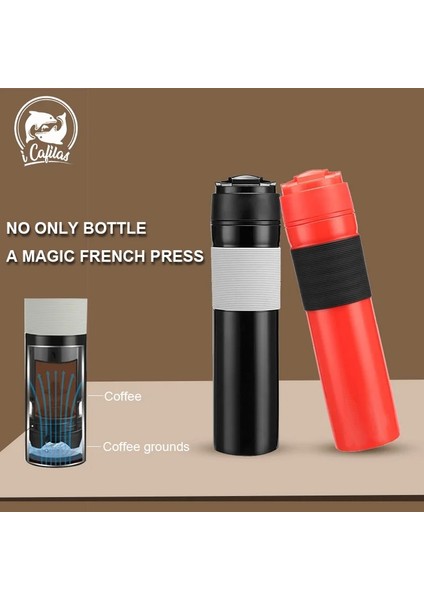 Gümüş Tarzı Icafilas Al Taşınabilir French Press Kahve Makinesi Yalıtımlı Seyahat Kupa Premium Grup Daha Iyi Olacak (Yurt Dışından) indirimleri