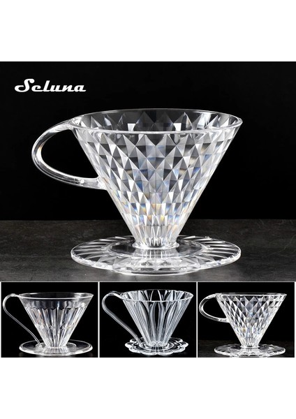 2-4 Fincan Tipi C2 Stili V60 El Damlama Kahve Filtresi Reçine Üzerine Dökün Kahve Damlatıcı Kağıt Koni Damlama Filtreleri Barista Kahve Demleme Akıllı Damlatıcı (Yurt Dışından)