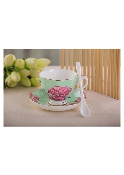 S Tarzı 170ML, Ince Kemik Çini Kahve Fincanı ve Tabağı ve Kaşık, Komik Moda Tasarımı, Zakka Tazas Cafe Espresso Fincanı, Avrupa Kahve Kupası (Yurt Dışından)