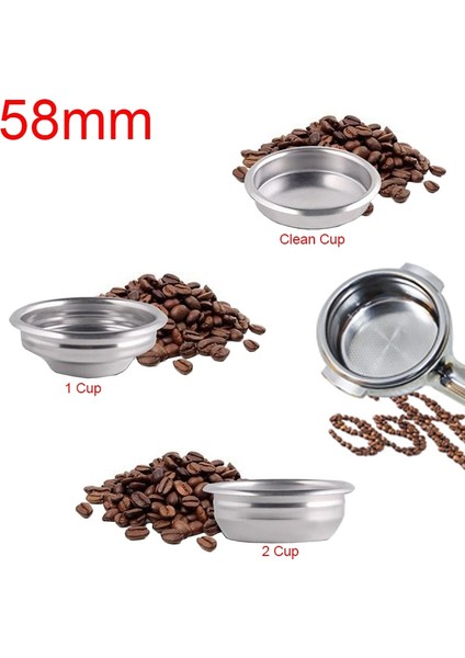 58MM Şerit Yüzük Stili 304 Paslanmaz Çelik Basınçsız Kahve Filtre Sepeti Temiz Bardak Üçlü Portafilter Filtreler (Yurt Dışından) indirimleri