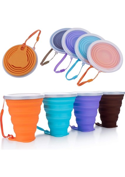 Turuncu Tarzı 270 ml Katlanır Cuml Bpa Ücretsiz Gıda Sınıfı Su Bardağı Seyahat Silikonu Geri Çekilebilir Renkli Taşınabilir Açık Kahve Handcup (Yurt Dışından) fiyatları