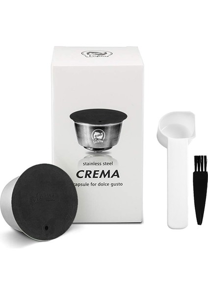 Koyu Gri Tarzı Icafilas Yeniden Doldurulabilir Nescafe Için Dolce Gusto Kapsül Kahve Kapaklı Kapsül Paslanmaz Metal Filtreler Bardak Dış Müdahale Kaşığı (Yurt Dışından)