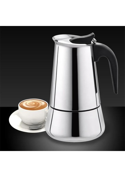 100ML-B Tarzı Avrupa Tarzı Espresso Makinesi Moka Cezve Paslanmaz STEEL304 12CU Mililitre Cappuccino Cafe Pot ile Latte Percolator (Yurt Dışından) fırsatları