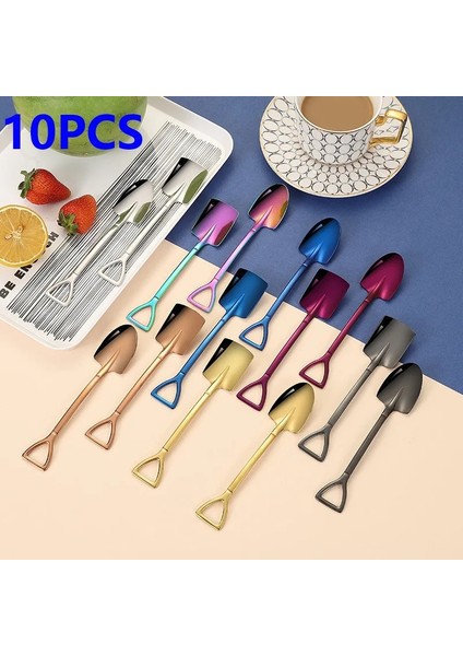304 Paslanmaz S1S1 Stili 10 Adet Paslanmaz Çelik Kahve Kaşığı Karpuz Kürek Tatlı Kaşığı Dondurma Kaşığı Çay Kaşığı Karıştırma Kaşığı Yılbaşı Hediyeleri (Yurt Dışından)