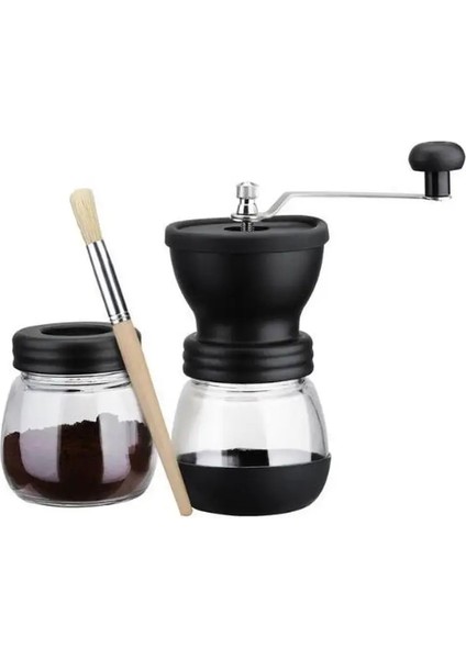 Ab Stili Manuel Seramik Çapak Kahve Çekirdeği Değirmeni ile Güçlendirilmiş Cam Saklama Kavanozu Dayanıklı Cafe Bean Mill Kahve Makinesi Mutfak Aletleri WJ901 (Yurt Dışından)