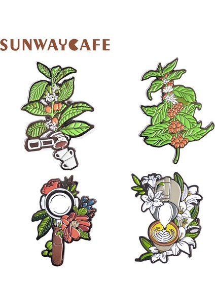 E Stili Barista Broş Retro Kahve Makinesi Kolu Kahve Fincanı Yaprak Çiçek Rozeti Doğum Günü Yaratıcı Hediye Metal Damla Broş Aksesuarları (Yurt Dışından) indirimleri