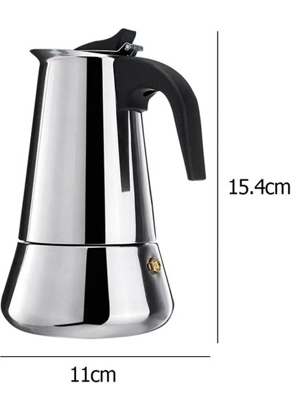 100ML Tarzı Soba Moka Cezve Paslanmaz Çelik Kahve Makinesi Moka Espresso Percolator Ocak Üstü Kahve Makinesi Pot ml (Yurt Dışından)