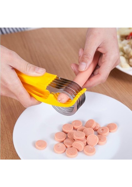 Sarı Stil Ev Mutfak Aracı Sebze Soyucu Salata Dilim Paslanmaz Çelik Muz Kesici Kıyıcı Meyve Kesici Salatalık Bıçağı (Yurt Dışından) fırsatları