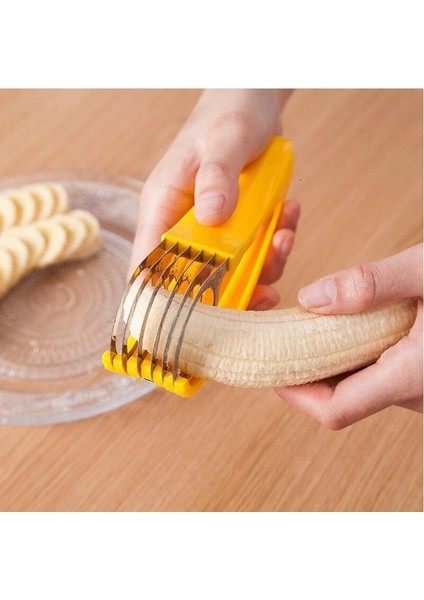 Sarı Stil Ev Mutfak Aracı Sebze Soyucu Salata Dilim Paslanmaz Çelik Muz Kesici Kıyıcı Meyve Kesici Salatalık Bıçağı (Yurt Dışından) indirimleri