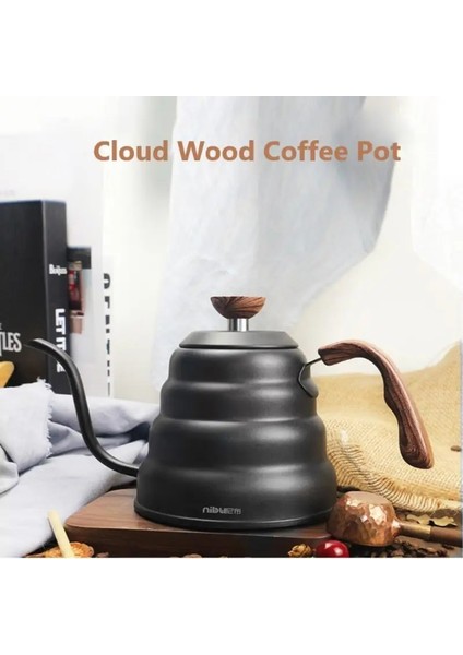 No.6 Tarzı 1.2l Paslanmaz Çelik Üzerine Dökün Kahve Moka Pot Espresso Çay Gooseneck Su Isıtıcısı Termometre ile Kahve Aksesuarları Barista Araçları (Yurt Dışından)