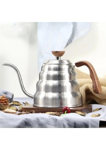 No.6 Tarzı 1.2l Paslanmaz Çelik Üzerine Dökün Kahve Moka Pot Espresso Çay Gooseneck Su Isıtıcısı Termometre ile Kahve Aksesuarları Barista Araçları (Yurt Dışından)