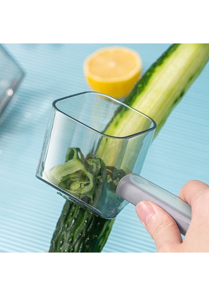 No.2 Tarzı Mutfak Gadget'ı Paslanmaz Çelik Tek Kafa Soyucu Sebze ve Meyve Depolama ile Uzun Saplı Yaratıcı Soyucu (Yurt Dışından)