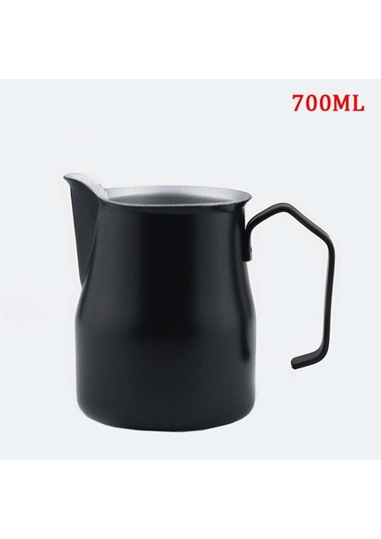 Black 700ML Style Paslanmaz Çelik Süt Sürahisi Espresso Fincanları Sanat Fincan Aracı Barista El Sanatları Kahve Moka Cappuccino Latte Süt Köpürtme Sürahi Sürahi (Yurt Dışından)