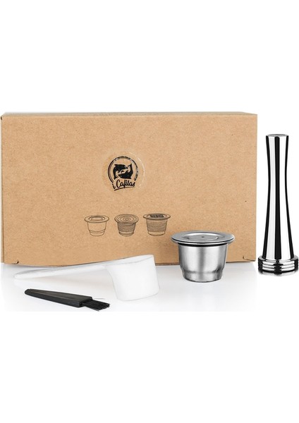 Koyu Haki Stili Nespresso Için Icafilas Yeniden Kullanılabilir Kahve Kapsülü Paslanmaz Çelik Doldurulabilir Filtreler Espresso Fincan Fit Inissia & Pixie Kahve Makinesi (Yurt Dışından)