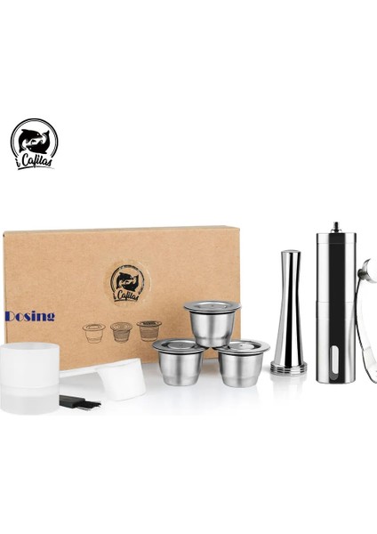 Koyu Haki Stili Nespresso Için Icafilas Yeniden Kullanılabilir Kahve Kapsülü Paslanmaz Çelik Doldurulabilir Filtreler Espresso Fincan Fit Inissia & Pixie Kahve Makinesi (Yurt Dışından) indirimleri