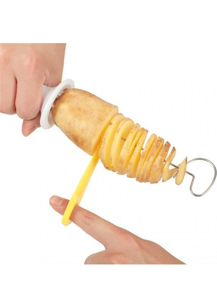 Bir Stil 3 Dize Döndür Patates Dilimleme Spiral Patates Kesici Bükülmüş Patates Dilim Kesici Spiral Dıy Manuel Yaratıcı Mutfak Alet Vegeta (Yurt Dışından) indirimleri