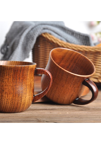 No.4 Stili Ahşap Fincan Ahşap Kahve Çay Bira Suyu Süt Su Kupası Kahve Bira Kupası Ahşap Saplı Retro Ofis Mutfak Drinkware Aksesuarları (Yurt Dışından) modelleri