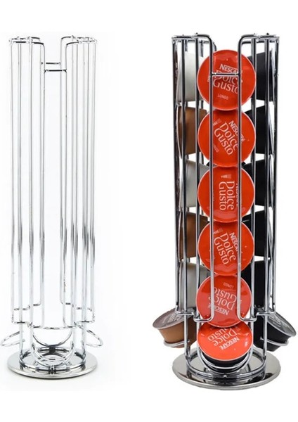 Koyu Haki Stili Yeni Metal Kahve Podları Tutucu Demir Krom Kaplama Standı Kahve Kapsül Depolama Rafı Dolce Gusto Kapsül Ücretsiz Sg (Yurt Dışından)