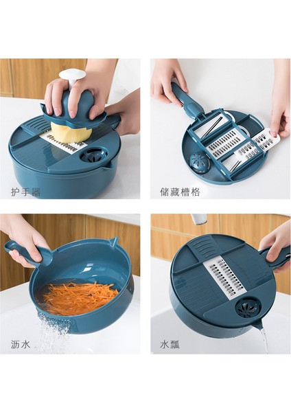 Stil-4 Stil 12 In 1 Mutfak Çok Fonksiyonlu Dilimleme Kesici Salata Eşyaları Sebze Kesicisi Havuç Patates Manuel Parçalayıcı Mutfak Pişirme Araçları (Yurt Dışından) modelleri