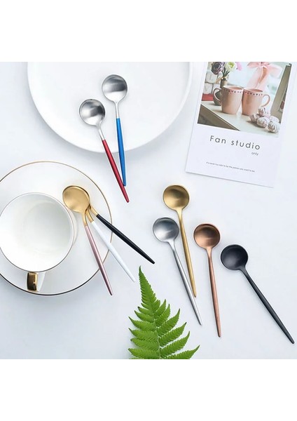 Mavi Gümüş Tarzı 1 Adet Kahve Kaşık Paslanmaz Çelik Çay Dondurma Kaşığı Siyah Altın Renkli Kepçe Otel Parti Restoran Için Yemek Takımı (Yurt Dışından) indirimleri