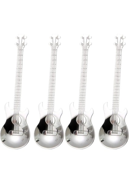 Gümüş Tarzı Gitar Kahve Çay Kaşığı Paslanmaz Çelik Müzikli Kahve Kaşığı Çay Kaşığı Karıştırma Kaşığı Şeker Kaşığı(Gümüş) Drog (Yurt Dışından)