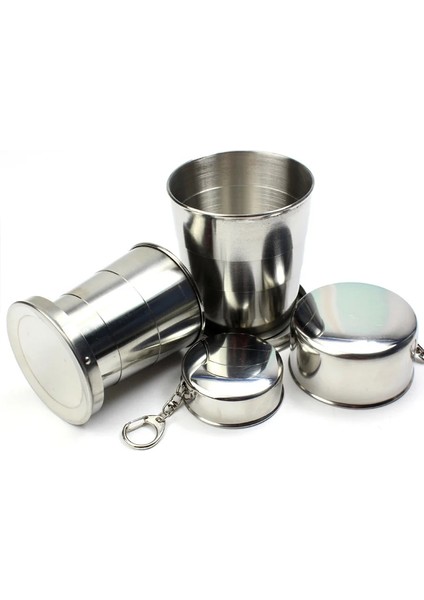250ML Tarzı 1 Parça 75MLMLML Paslanmaz Çelik Katlanır Bardak Taşınabilir Açık Seyahat Kamp Teleskopik Şarap Bardağı Anahtarlık Denizci Fincan (Yurt Dışından) fiyatları
