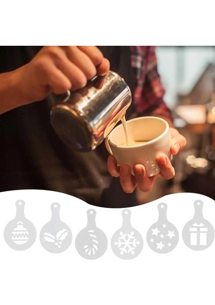 Et Pet Noel Kahve Sprey Şablonlar Cupcake Cappuccino Süt Baskı Kalıp Dıy Sanat Şablonu Barista Araçları Parti Malzemeleri (Yurt Dışından)