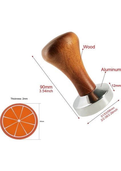 Aluminum 58MM Style Kahve Sabotaj Tozu Çekiç Ahşap Saplı Tamperler Düz Mat Kahve Gereçleri Aksesuarları (Yurt Dışından) fiyatları